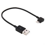 Mini Lightning Cable 20 cm Elbow - Black